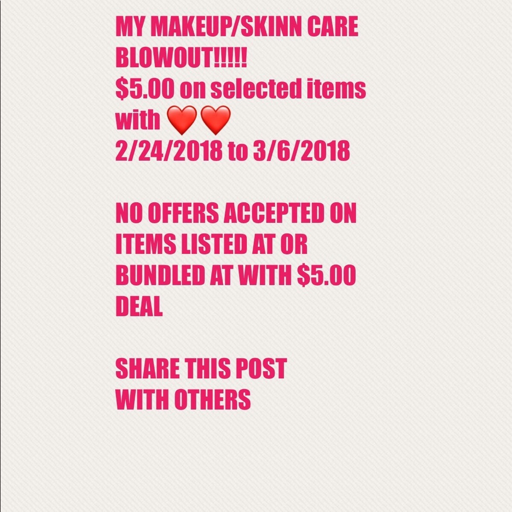$5.00 dollar deals on skincare and cosmetics